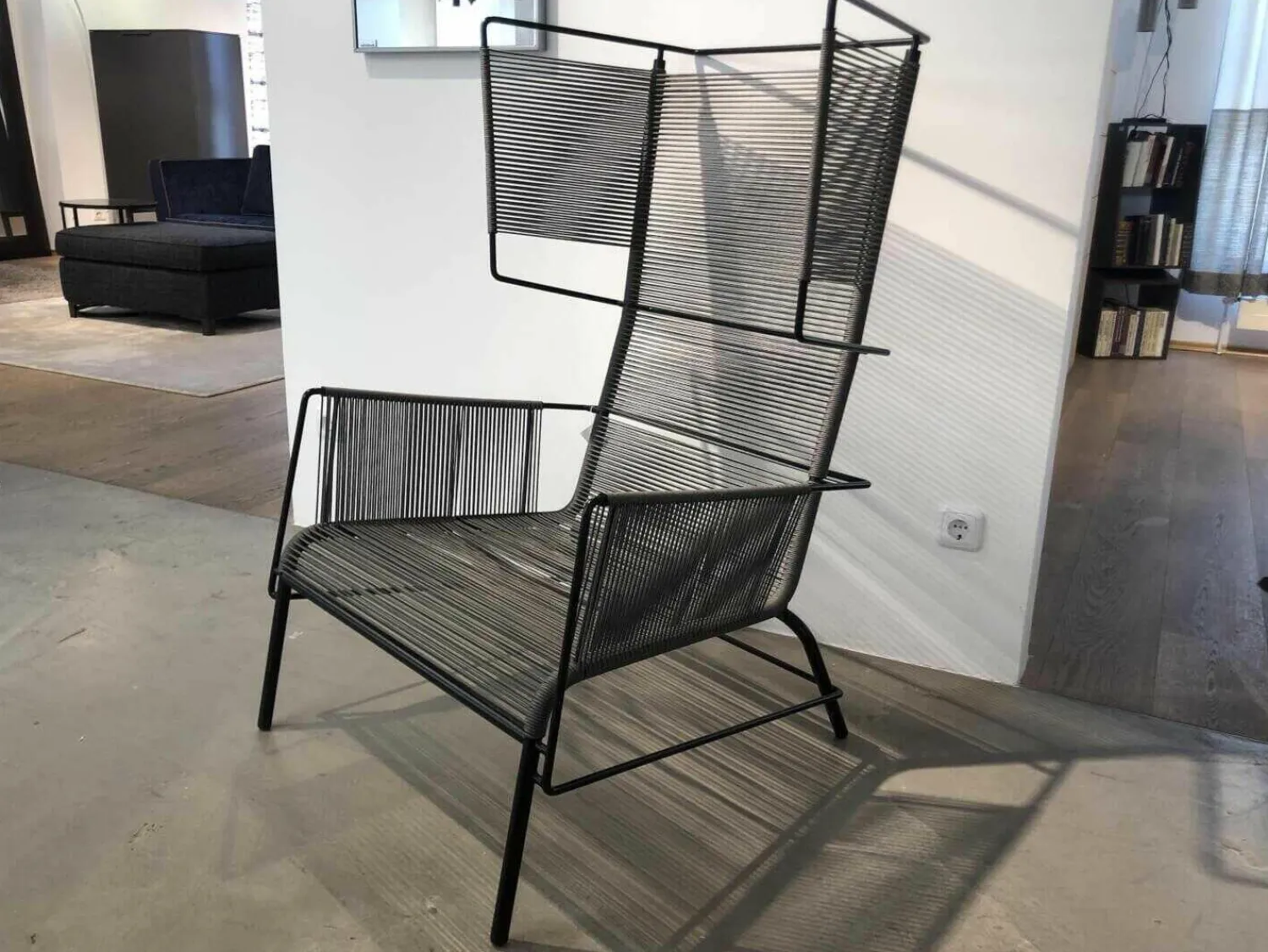 Ligne Roset Relaxsessel|Sessel Fifty Stoff 1 Grau Gestell Schwarz