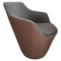 COR Relaxsessel|Sessel Flint Drehbar Stoff 14004 Mocca Braun Grrau Außen Leder 492 Braun