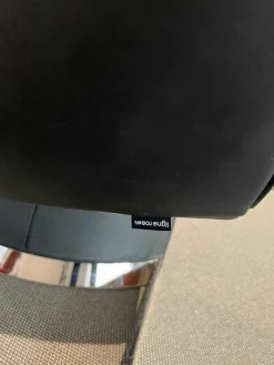 Ligne Roset Relaxsessel|Sessel Flip Leder Toro Noir V Schwarz mit Hocker