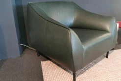 freistil Rolf Benz Loungesessel|Sessel Freistil 132 Nappa Leder 9047 Braungrün Stahl Rundrohrfuß Lackiert RAL 9005 Tiefschwarz Schwarz