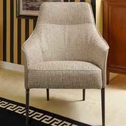 Jori Relaxsessel|Sessel Fuga Hoch Bezug Innen Stoff James C0013 Außen Leder Lipano Taupe