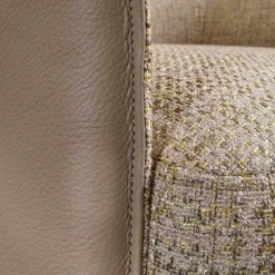 Jori Relaxsessel|Sessel Fuga Hoch Bezug Innen Stoff James C0013 Außen Leder Lipano Taupe