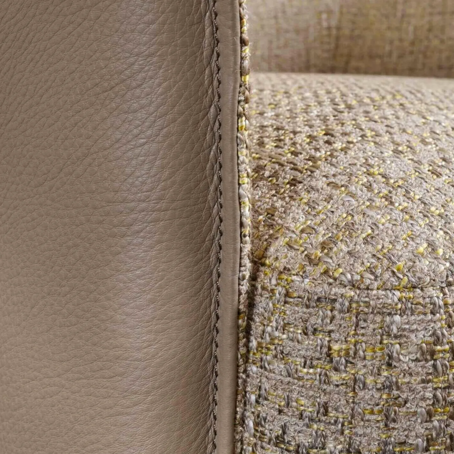 Jori Relaxsessel|Sessel Fuga Hoch Bezug Innen Stoff James C0013 Außen Leder Lipano Taupe