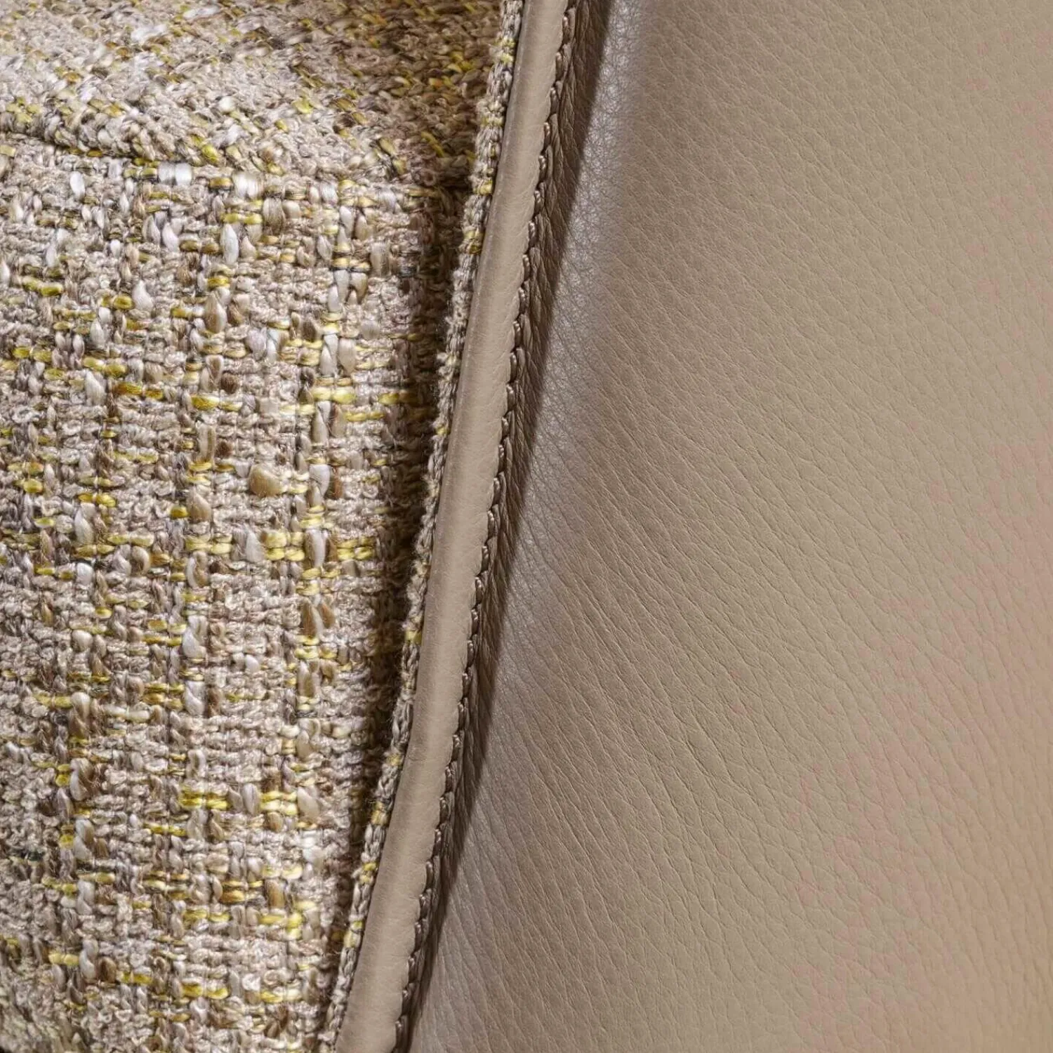 Jori Relaxsessel|Sessel Fuga Hoch Bezug Innen Stoff James C0013 Außen Leder Lipano Taupe