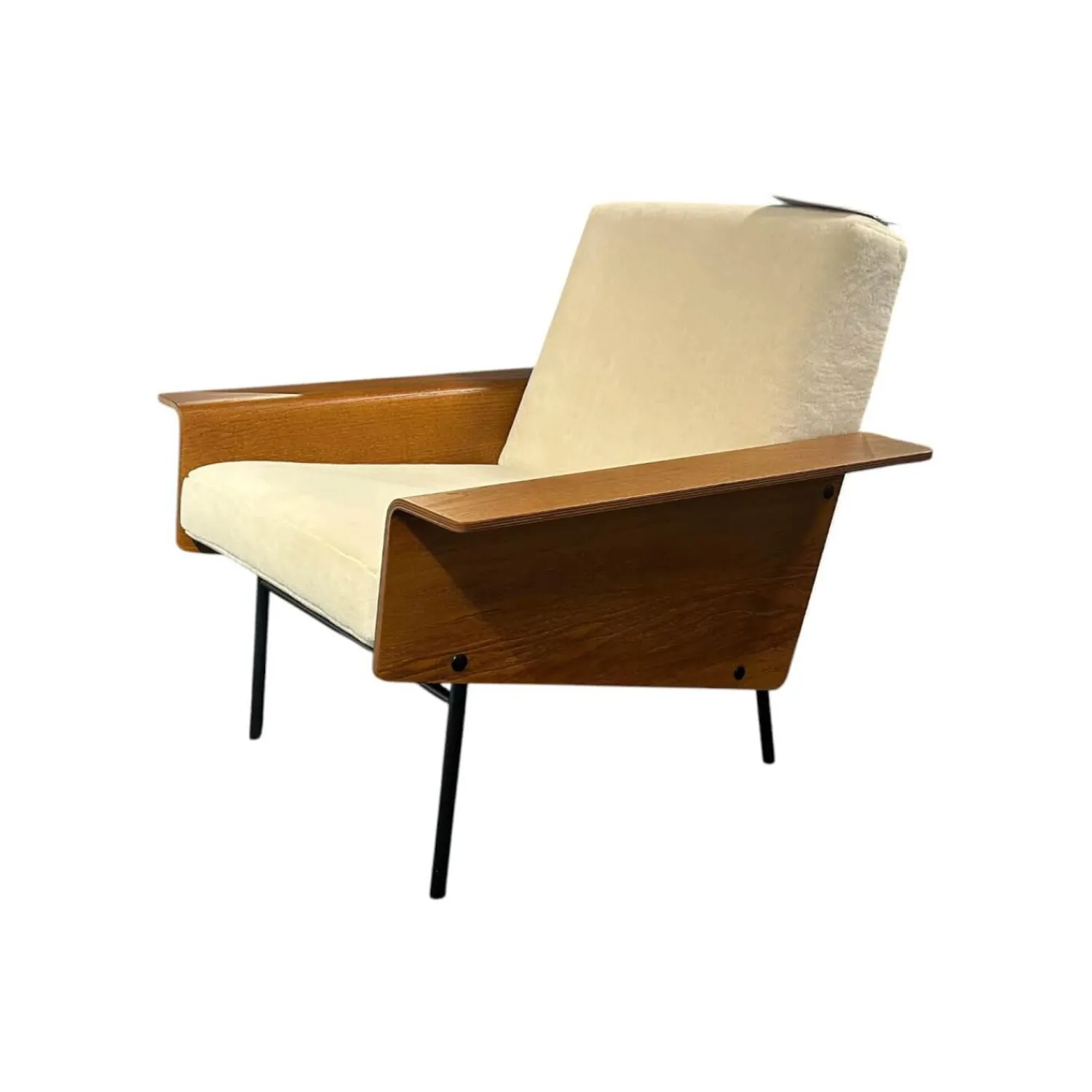 Ligne Roset Loungesessel|Sessel G 10 Stoff Alpa Arctique Beige Gestell Schwarz Seidenmatt Pulverbeschichtet Armlehnen Buchenmultiplex Furniert