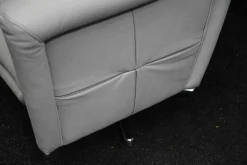 Rossini Relaxsessel|Sessel Galileo Leder Moss Smoke Sternfuß Edelstahl mit elektrischer Relaxfunktion 2-Motorisch