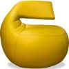 Leolux Relaxsessel|Sessel Gisa Leder Senso Lime Gelb 360° Drehbar auf Drehteller mit Kugellagern