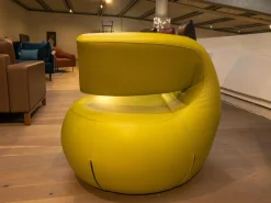 Leolux Relaxsessel|Sessel Gisa Leder Senso Lime Gelb 360° Drehbar auf Drehteller mit Kugellagern