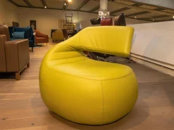 Leolux Relaxsessel|Sessel Gisa Leder Senso Lime Gelb 360° Drehbar auf Drehteller mit Kugellagern