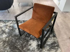 Brühl Loungesessel|Sessel Grace 1 Wood 68104 Stoff 6450 25 Braun Gestell Eiche Mit Clou Beizton 2222 Schwarz Gebeizt