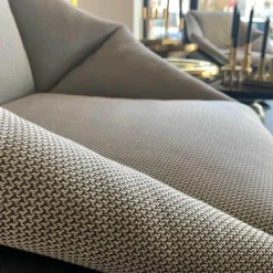 Papadatos Relaxsessel|Sessel Grace Drehbar Stoff Cat.J Villa D'este 02 Grau Gestell Dunkelbraun