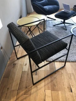 Brühl Loungesessel|Sessel Grace Stoff 5273 0099 Schwarz Weiß Metallgestell Schwarz