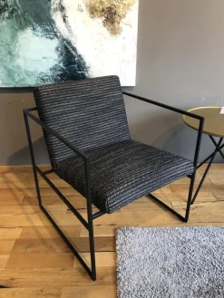 Brühl Loungesessel|Sessel Grace Stoff 5273 0099 Schwarz Weiß Metallgestell Schwarz