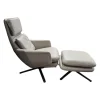 Vitra Relaxsessel|Sessel Grand Relax Leder Premium F Sand Beige Gestell Schwarz mit Ottoman