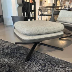 Vitra Relaxsessel|Sessel Grand Relax Schale Leder Forte Decor Umbra Grau Innen Stoff Corsaro Bambus Melange Grau Mit Hocker