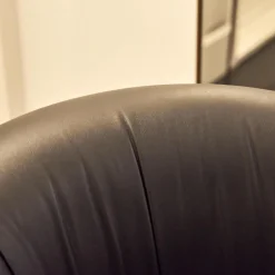 BD Barcelona Loungesessel|Sessel Grasso Bezug Leder Sauvage S Black Schwarz Gestell Metall Schwarz Inklusive Fußhocker