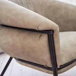 BD Barcelona Loungesessel|Sessel Grasso Textil Leder V19 T Moro Rustico Grau Beige Gestell Black 0911 Schwarz Metall