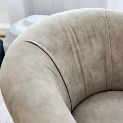 BD Barcelona Loungesessel|Sessel Grasso Textil Leder V19 T Moro Rustico Grau Beige Gestell Black 0911 Schwarz Metall