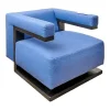 Tecta Loungesessel|Sessel Gropius F51 Stoff Dama 0077 Blau Gestell Esche Schwarz