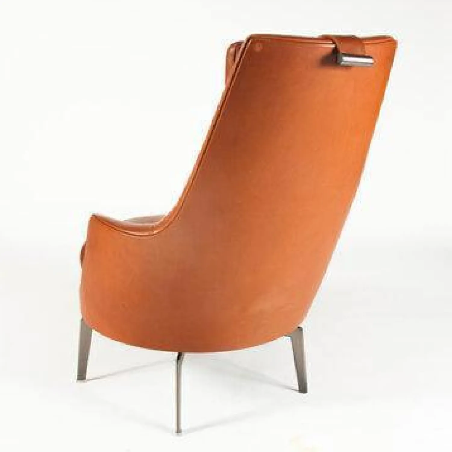 Flexform Relaxsessel|Sessel Guscioalto Leder Braun Füße Metall Movin Brüniert