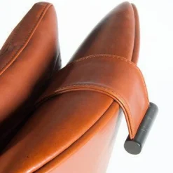 Flexform Relaxsessel|Sessel Guscioalto Leder Braun Füße Metall Movin Brüniert