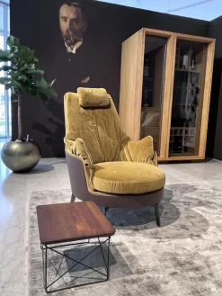 Flexform Relaxsessel|Sessel Guscioalto 015M21 Stoff Star Bronze Pelle de Luxe Schokobraun