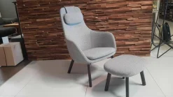 Vitra Relaxsessel|Sessel HAL Lounge Chair Stoff Credo SaltnPepper Grau mit Ottoman und Sitzkissen