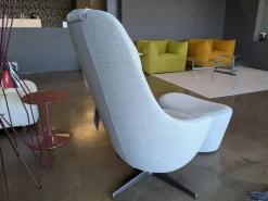 B&B Italia Relaxsessel|Sessel Harbor Laidback Stoff Lodi Salbeigrün Gestell Bronze mit Hocker