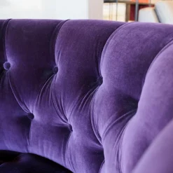 Walter Knoll Loungesessel|Sessel Hausmann Stoff Harald 2 Col 692 Aubergine Violett Rundstahlfüße Schwarz Chrom