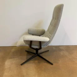 Walter Knoll Relaxsessel|Sessel Healey Soft 184 10 Stoff Divina Melange 2 120 Hellgrau Grau Gestell Bronze Schwarz Matt Pulverbeschichtet