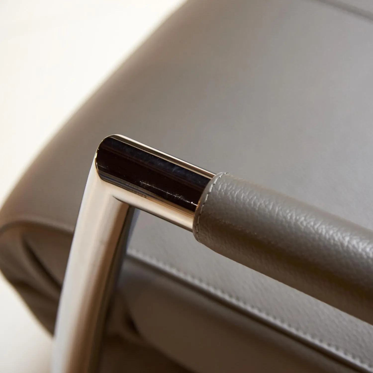 Leolux Fernsehsessel|Sessel Helical Leder Senso Grau Gestell Chrom