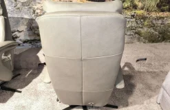 Hukla Relaxsessel|Sessel Henning Leder BelVita Olive 59 Beige Sternfuß Schwarz Inklusive Motorischer Verstellung