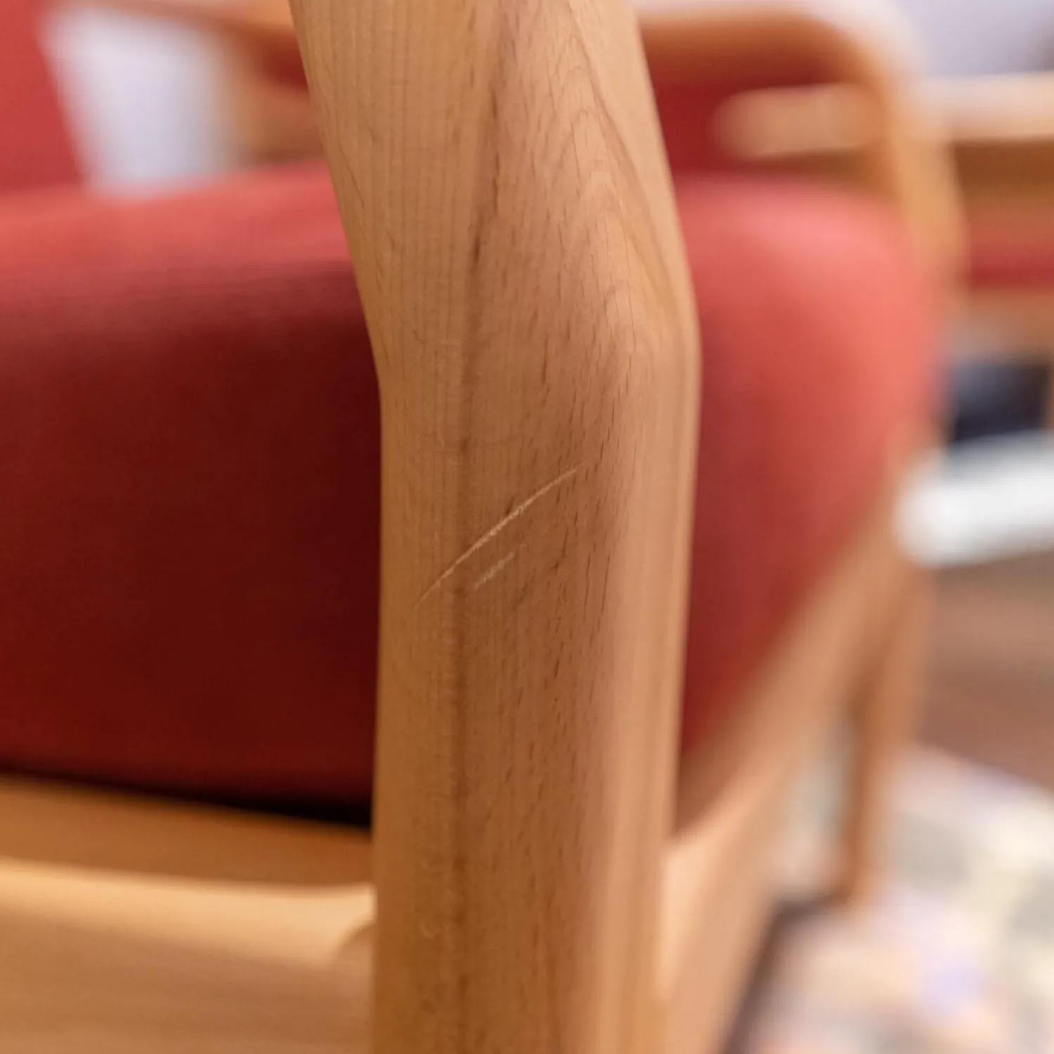 Dyrlund Relaxsessel|Sessel Hoch DY 1260H Stoff Comfort 0028 Rot Kernbuche Geölt