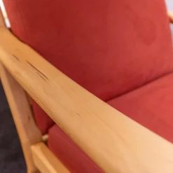 Dyrlund Relaxsessel|Sessel Hoch DY 1260H Stoff Comfort 0028 Rot Kernbuche Geölt