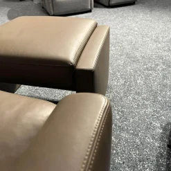 Erpo Relaxsessel|Sessel Hocker Soho Extra Hoch Leder 42 560 Fango Metallkufe Hochglanz Poliert Mit Aufstehhilfe Inklusive Hocker