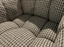 B&B Italia Einzelstühle|Relaxsessel|Sessel Husk Stoff Scozia 2489151 Grau Gestell Weiß Lackiert Ohne Drehfunktion