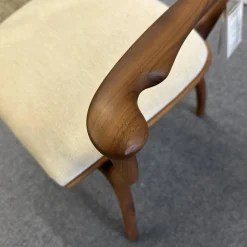 Cecotti Einzelstühle|Sessel Hypnos Sitzfläche Stoff Beige Creme Gestell Amerikanischer Nussbaum Massiv