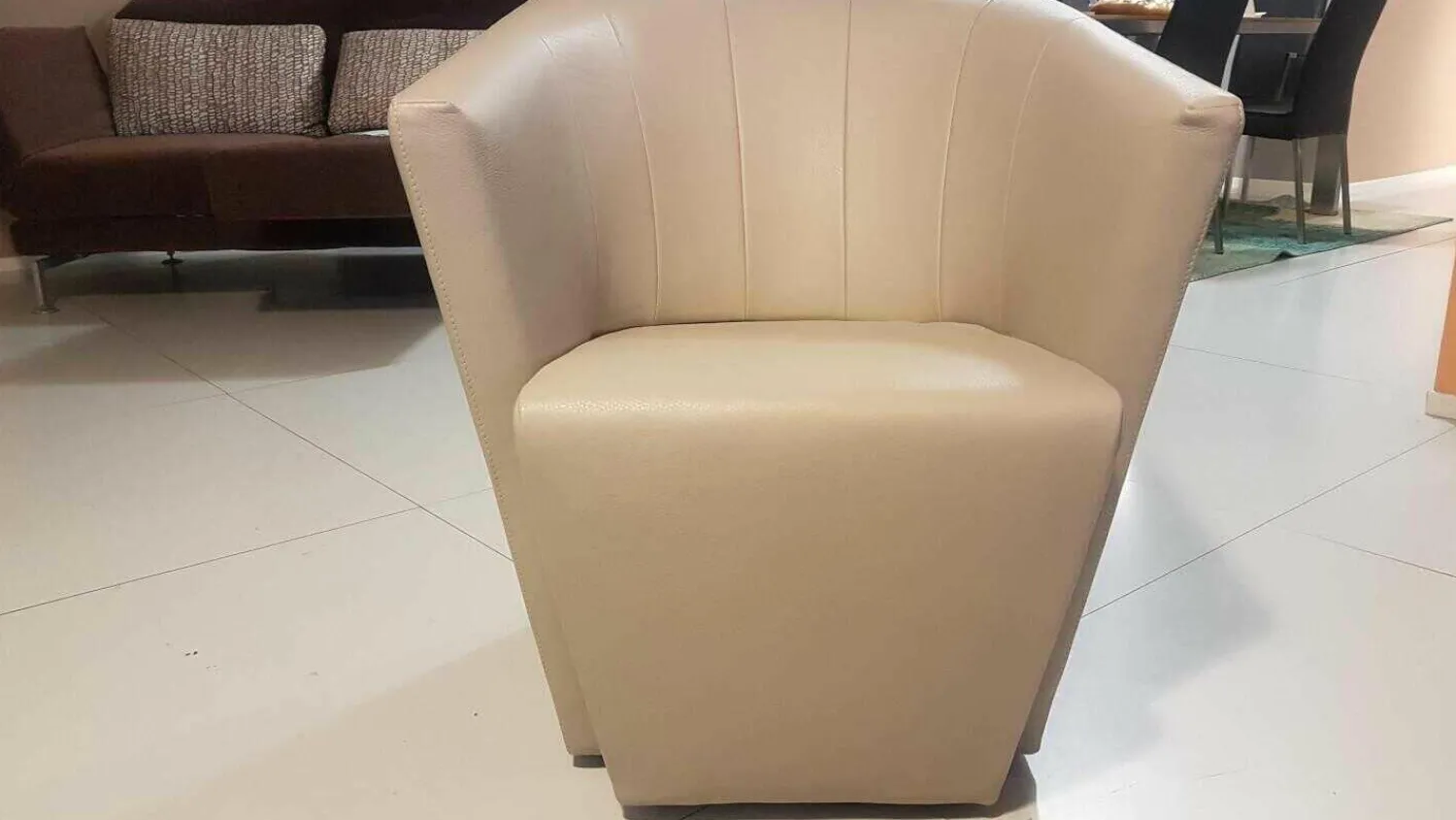 Jori Relaxsessel|Sessel Ice Cube Leder Lipano Ovo Creme