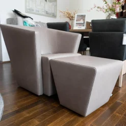 Jori Relaxsessel|Sessel Ice Cube Leder Lolita Albero mit Hocker