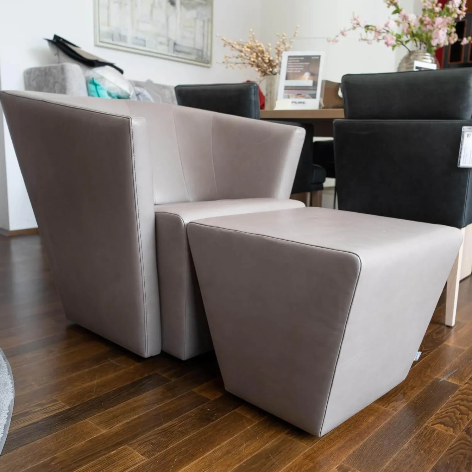 Jori Relaxsessel|Sessel Ice Cube Leder Lolita Albero mit Hocker