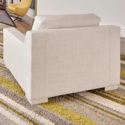 Bielefelder Werkstätten Loungesessel|Relaxsessel|Sessel Inspiration Stoff Joell 1742-171 Weiß Grau Mit Blockfüße