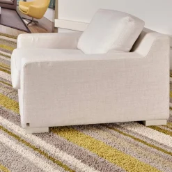 Bielefelder Werkstätten Loungesessel|Relaxsessel|Sessel Inspiration Stoff Joell 1742-171 Weiß Grau Mit Blockfüße