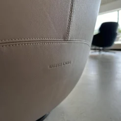 Walter Knoll Loungesessel|Sessel Ishino 195 10 Leder Elen 1406 Taupe Beige Drehteller Schwarz Matt Mit Kunststoffgleitern