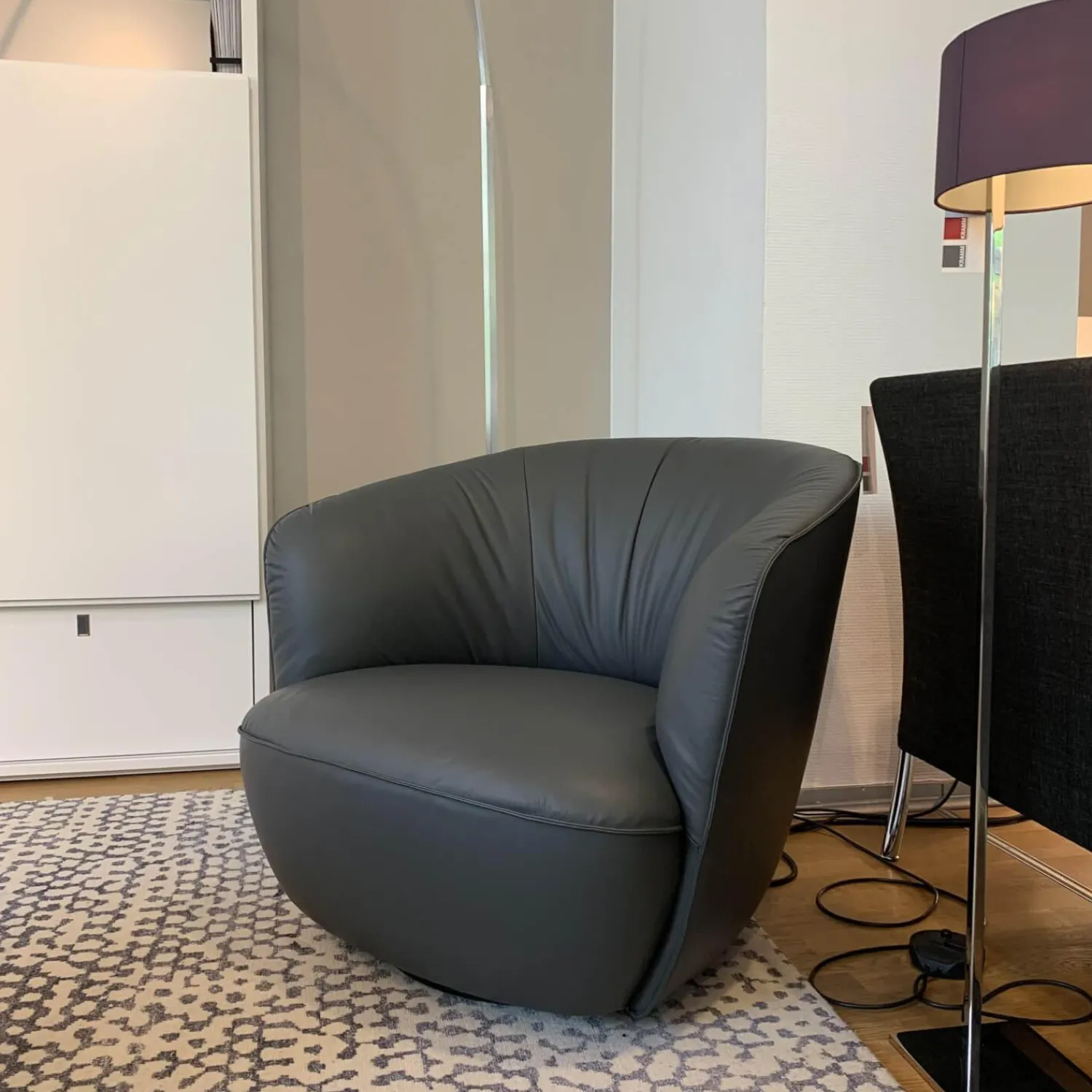 Walter Knoll Relaxsessel|Sessel Ishino 195-10 Leder 55 1441 Basalt Grau