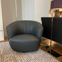 Walter Knoll Relaxsessel|Sessel Ishino 195-10 Leder 55 1441 Basalt Grau