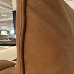 Koinor Relaxsessel|Sessel Isira Bezug Leder A-India Karme Beige Drehgestell Nickel Satiniert Inklusive Hocker