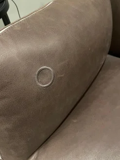 COR Relaxsessel|Sessel Jalis Leder 492 Dunkelbraun mit drehbarem Tellefuß und Hocker