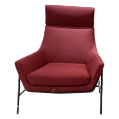 Marelli Relaxsessel|Sessel Joy Stoff Fidivi Mini 4003 Rot Gestell Metall Bronzefarbig Lackiert (2x verfügbar)