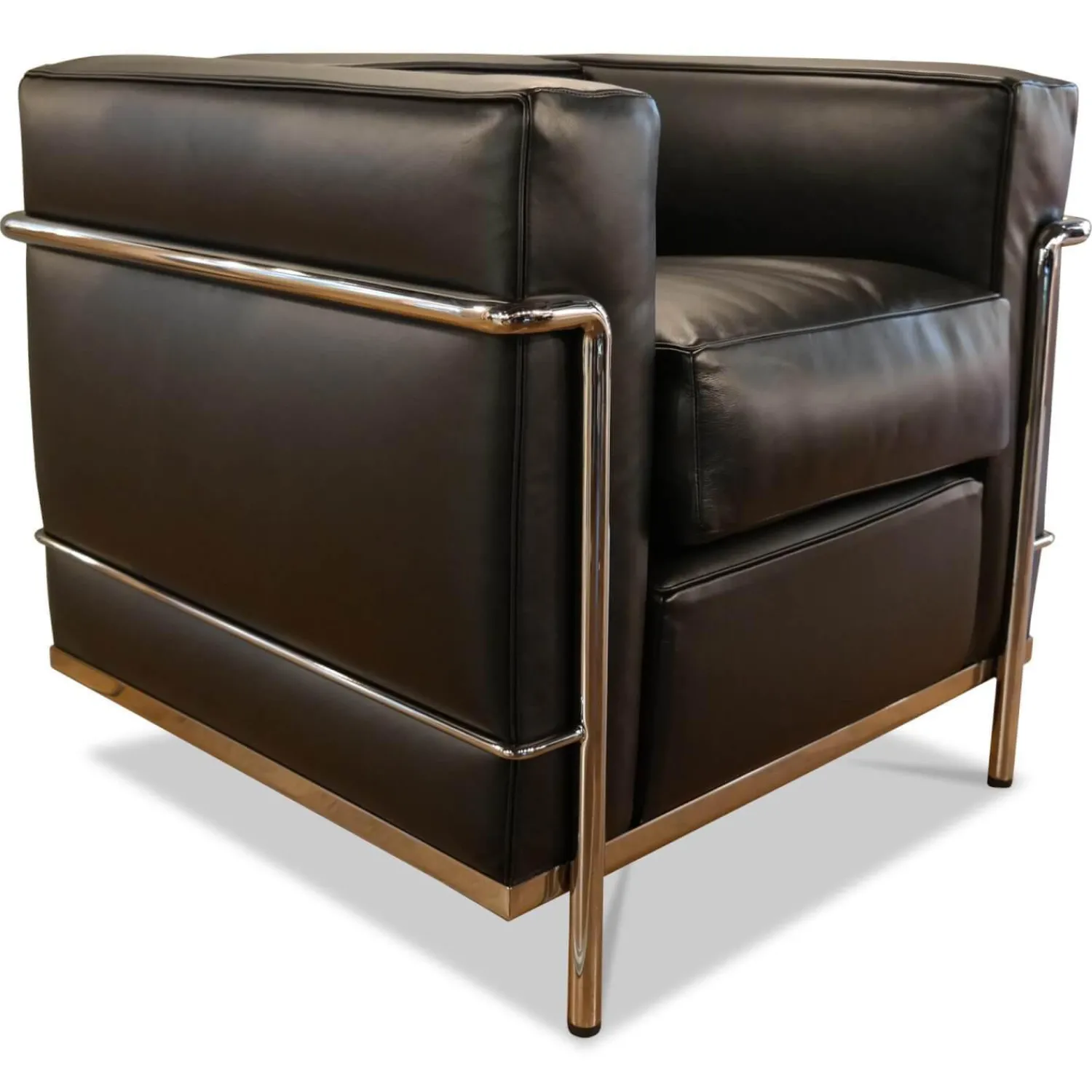 Cassina Relaxsessel|Sessel LC2 Leder Scozia Gruppe 13X606 Grafite Schwarz Gestell Verchromt