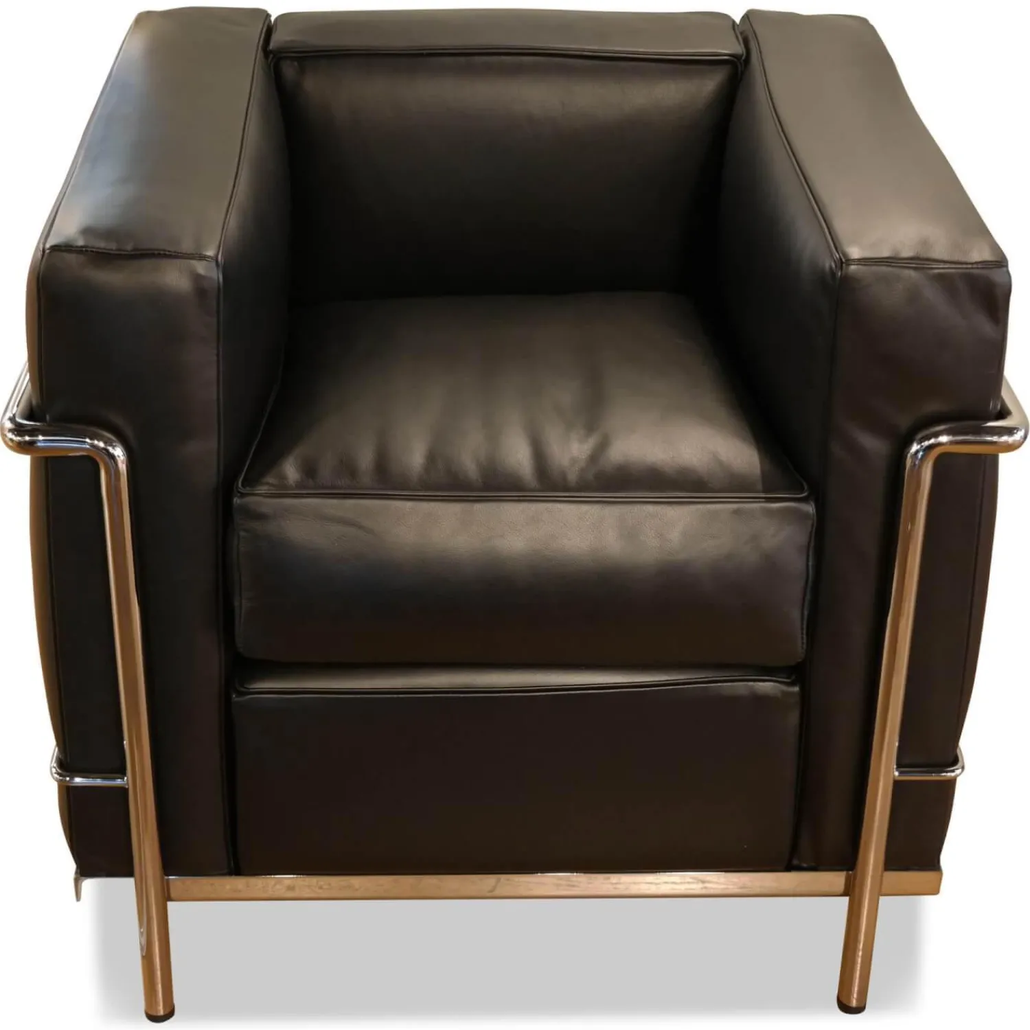 Cassina Relaxsessel|Sessel LC2 Leder Scozia Gruppe 13X606 Grafite Schwarz Gestell Verchromt